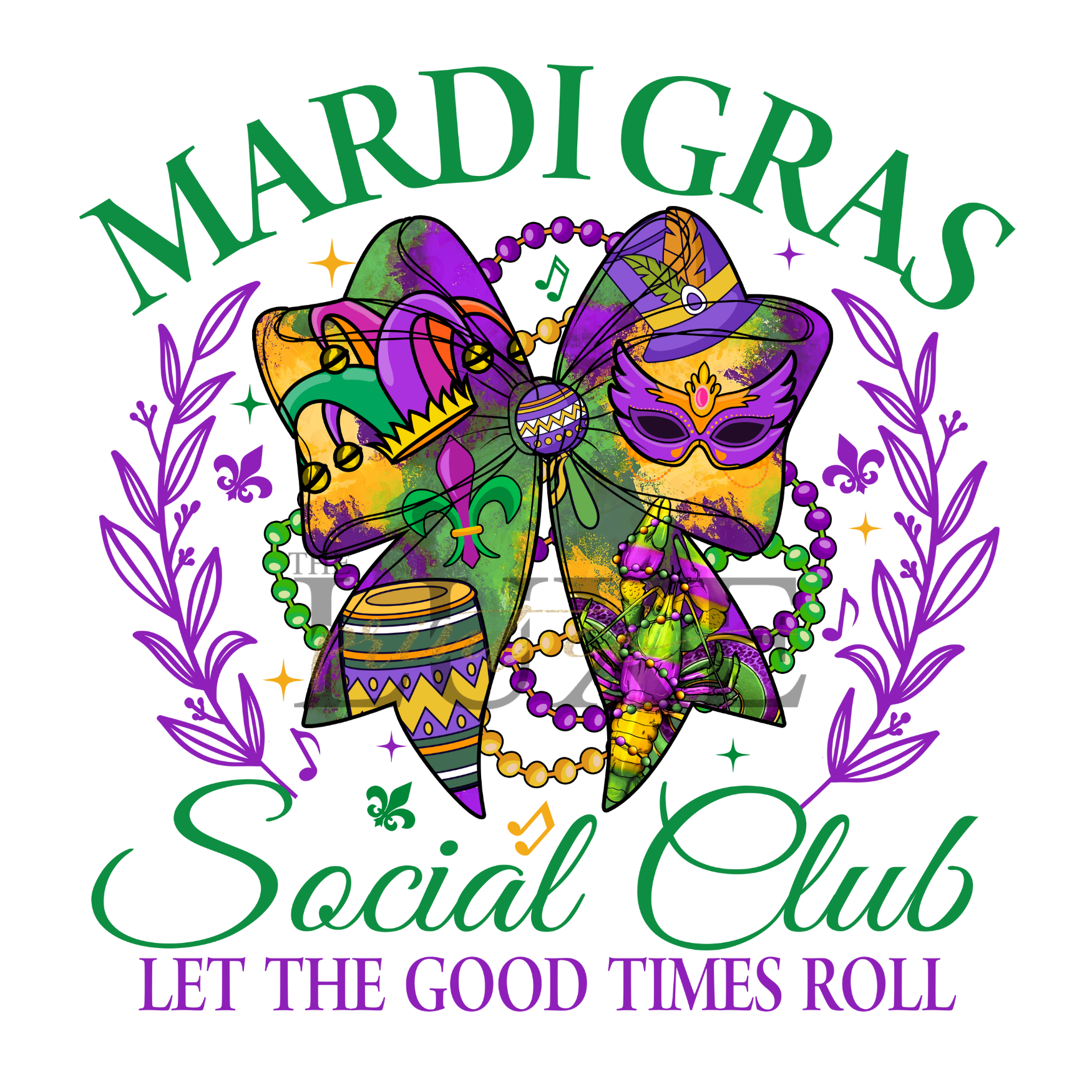 Mardi Gras Social Club DTF Print-Green