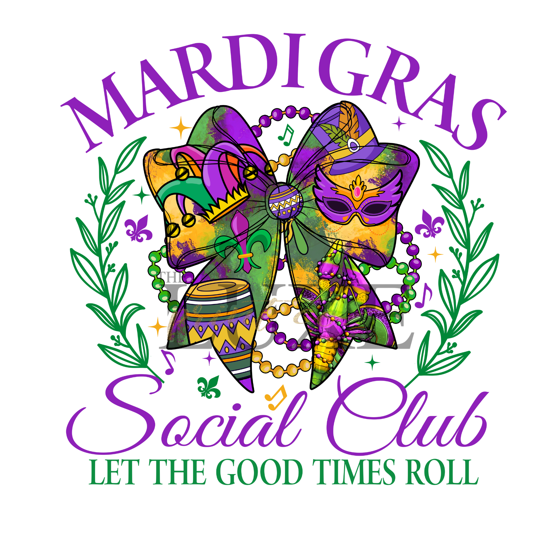 Mardi Gras Social Club DTF Print-Purple