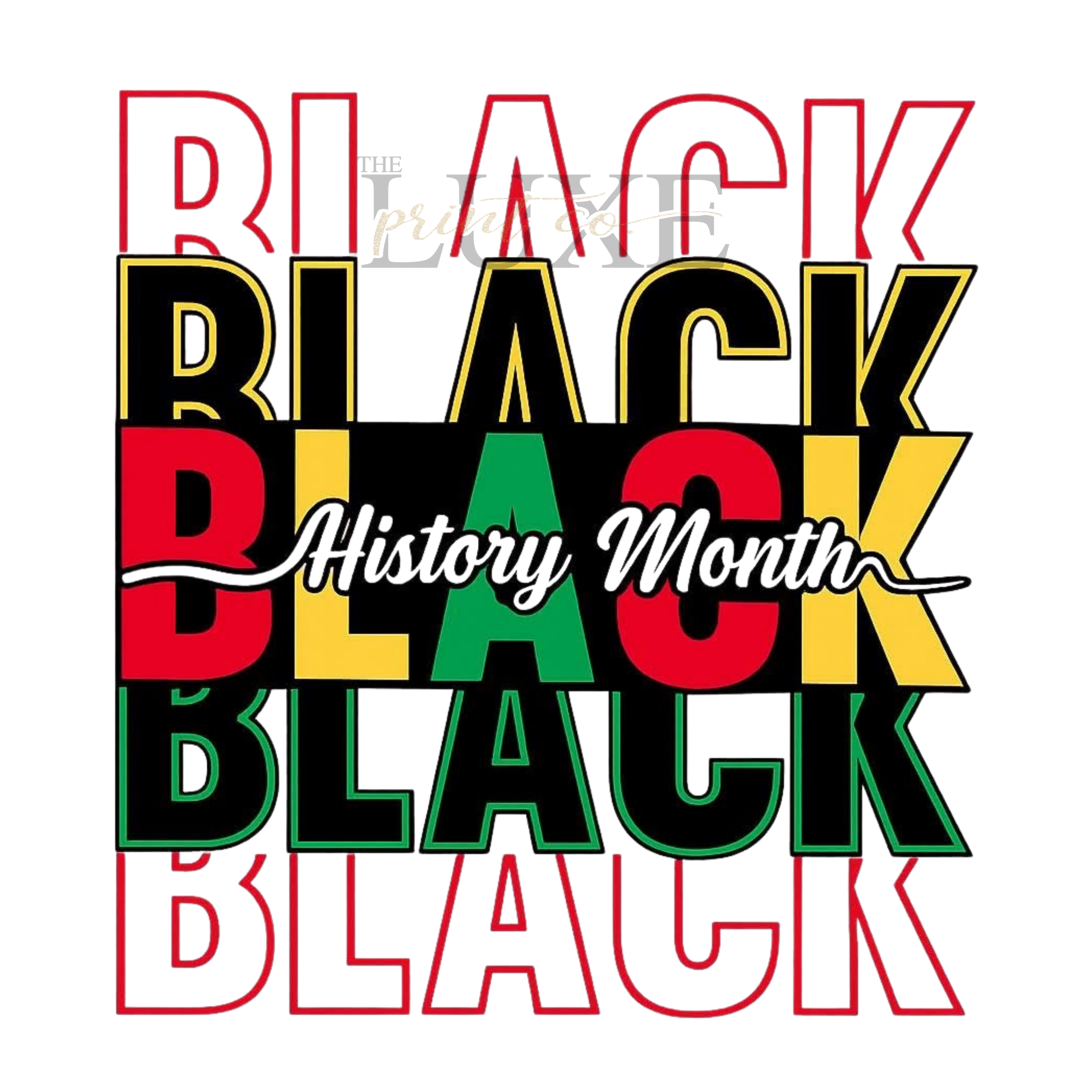 Black History Month Repeating DTF Print