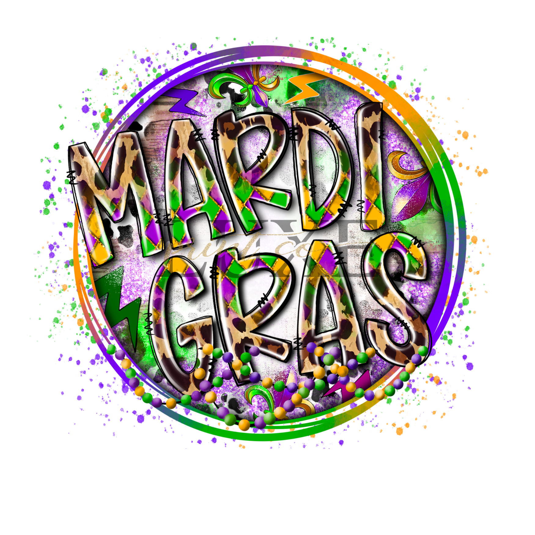 Mardi Gras DTF Print